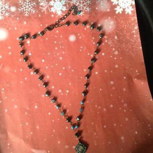 Vintage Freshwater Pearl Necklace with Rhinestone Pendant